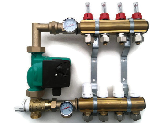 Rozdělovač 6 okruhů s čerpací skupinou pro podlahovku!!