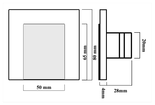 Lampka Oprawa na schody Schodowa Oświetlenie p60 Głębokość montażu 28 mm