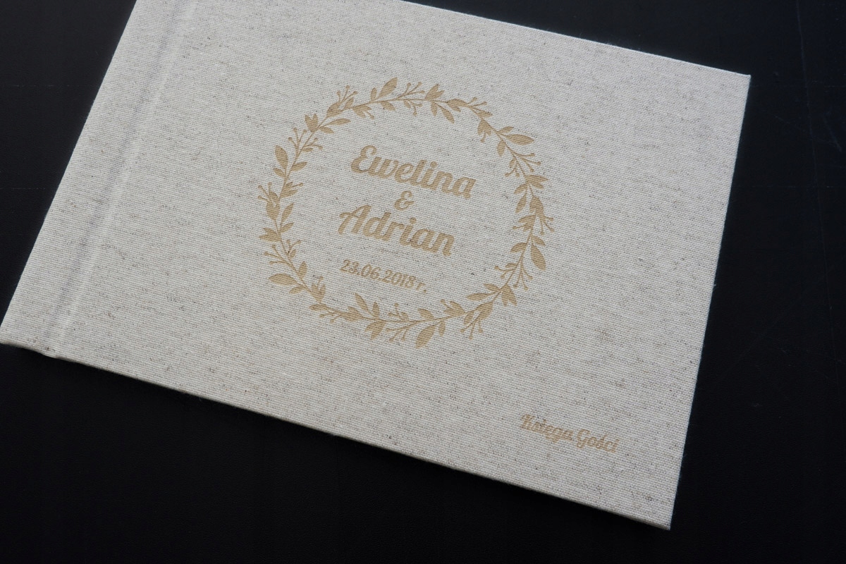 Księga Gości 100str styl rustykalny białe karty Kolor stron białe