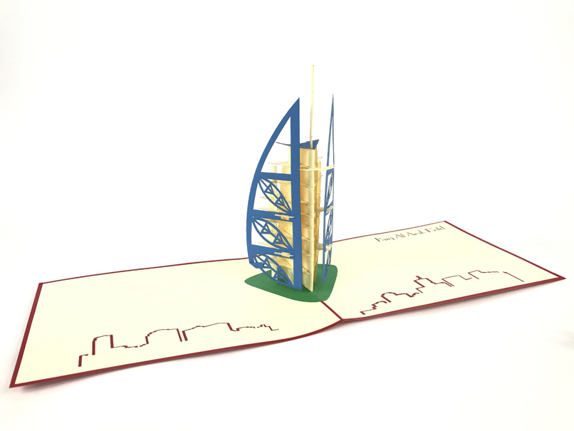 Burj Al Arab Hotel Dubaj Kartka 3D Suvenýr Pozvánka Dárek Dovolená Wow