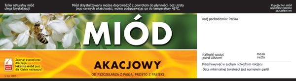 

Etykiety z Kontretykietą 100szt Akacjowy miód