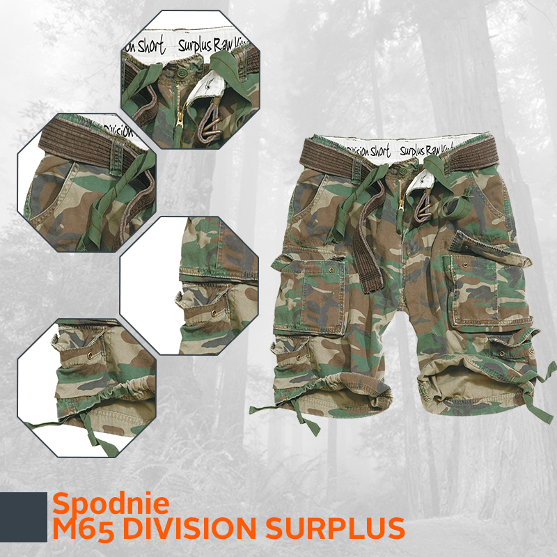 SURPLUS Spodenki Bojówki Division M65 Vintage XL Rodzaj bojówki