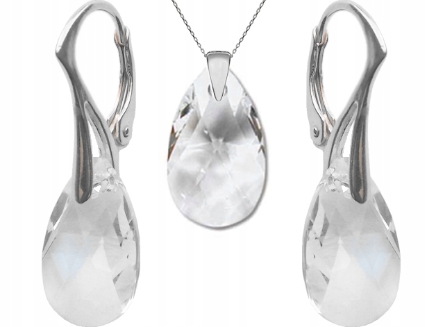 

Komplet Swarovski Migdał 16mm Crystal