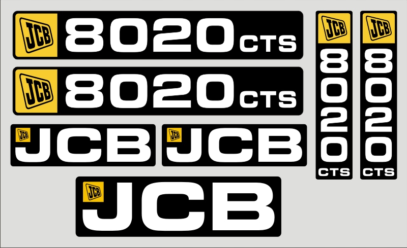 NAKLEJKI JCB 8020 CTS + piktogramy - RAMIE RUROWE Producent części inny