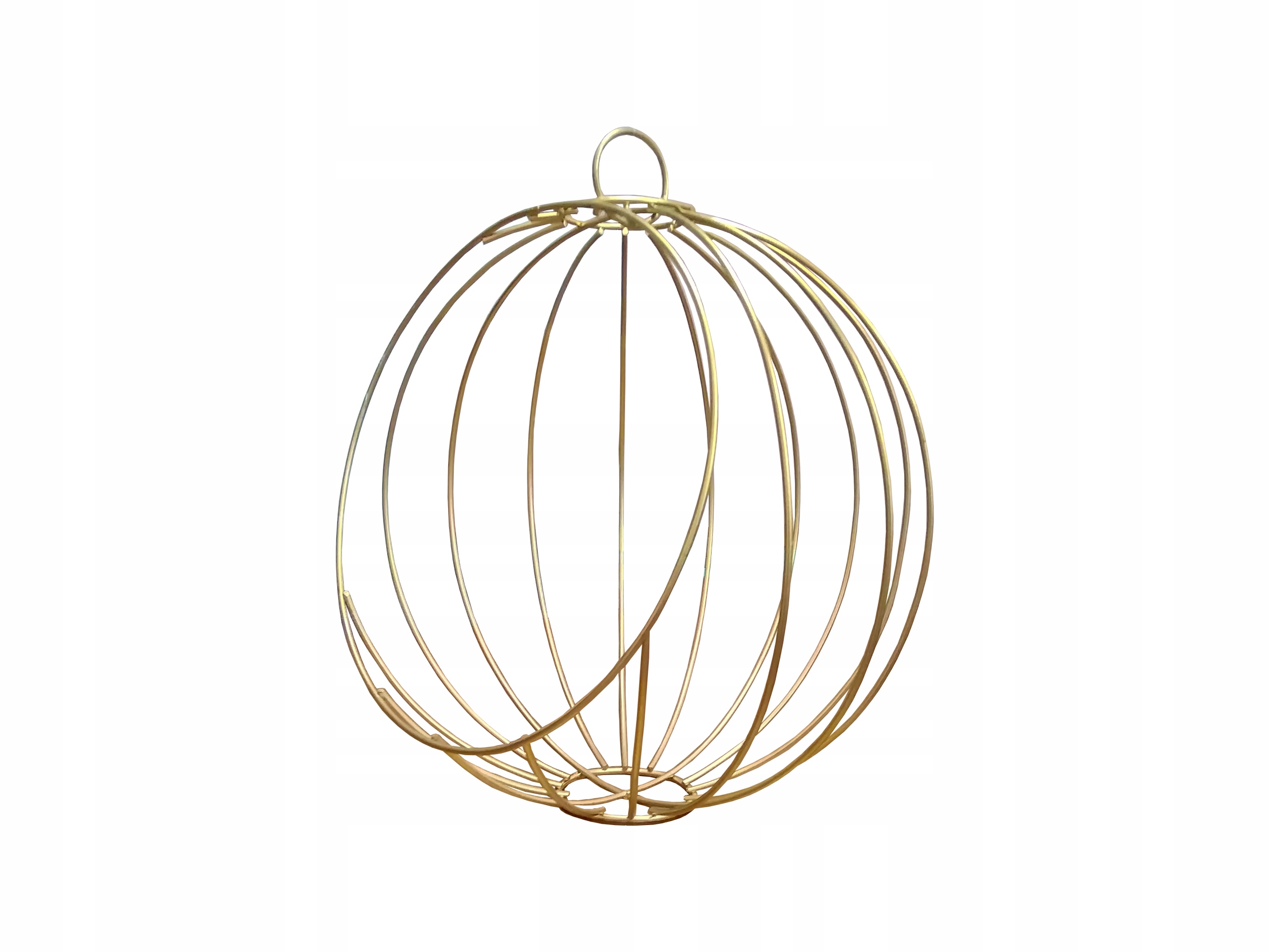 Kvetináč - Kvetinová guľa 30 Gold Hanging Shell Metal Basket