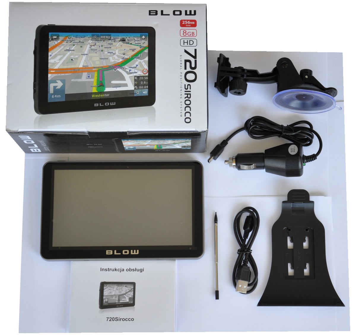 NAWIGACJA BLOW GPS720 7 Cali MAPY EU PL BLUETOOTH Kolor czarny