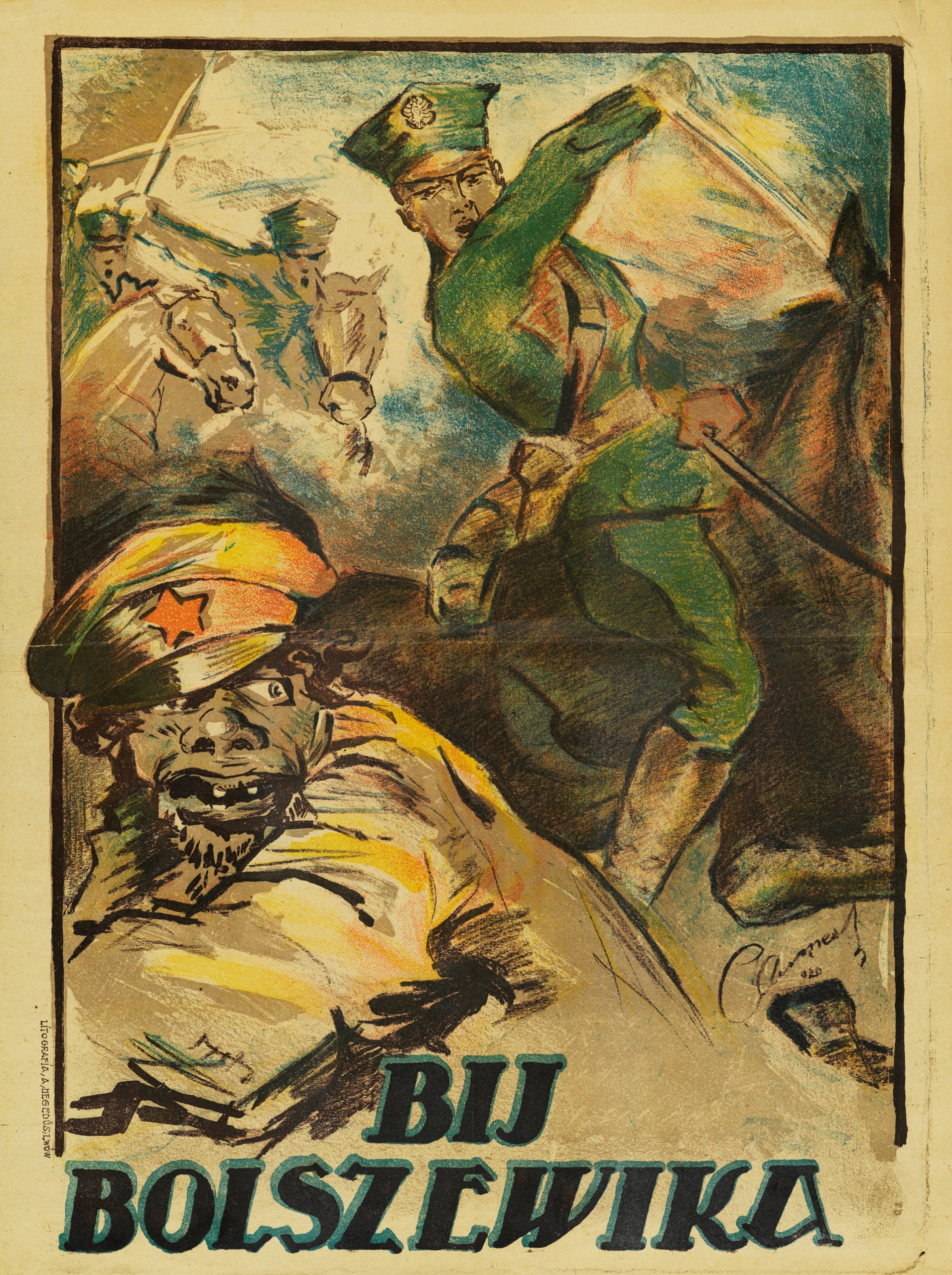 plakat-POLSKI-PATRIOTYCZNY-Bij-Bolszewik