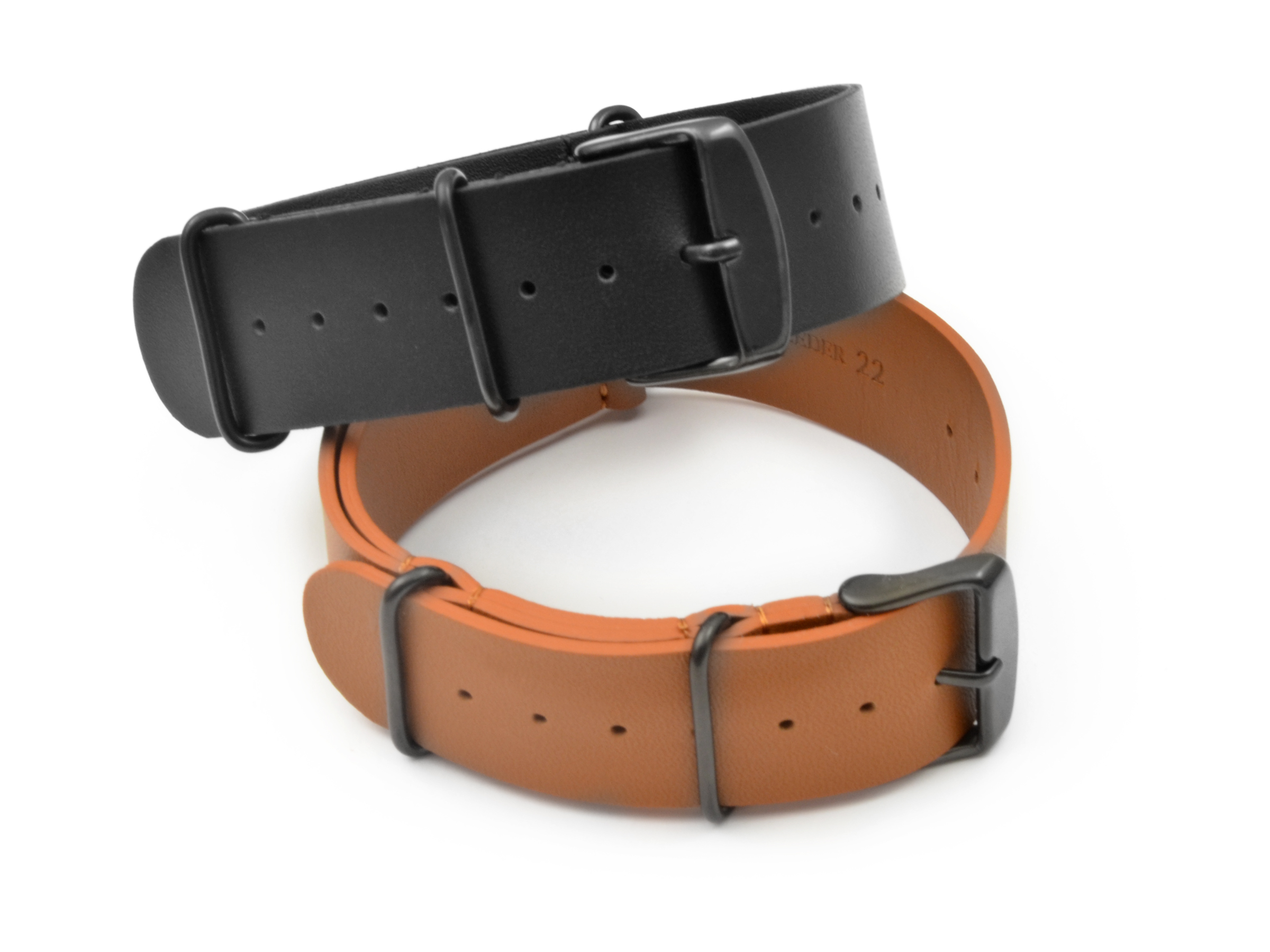 CZARNY PASEK DO ZEGARKA NATO LEATHER PVD 20 MM Kolor sprzączki czarny