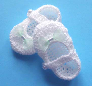 BUCIKI SZYDEŁKOWE niemowlęce białe CHRZEST 11cm Rozmiar (new) 17