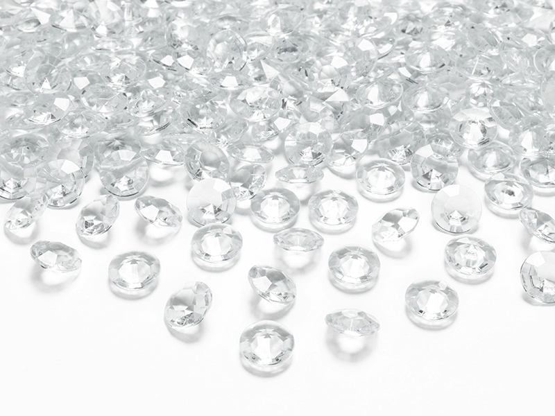 

100 Diamentowe konfetti diamenciki Komunia clear