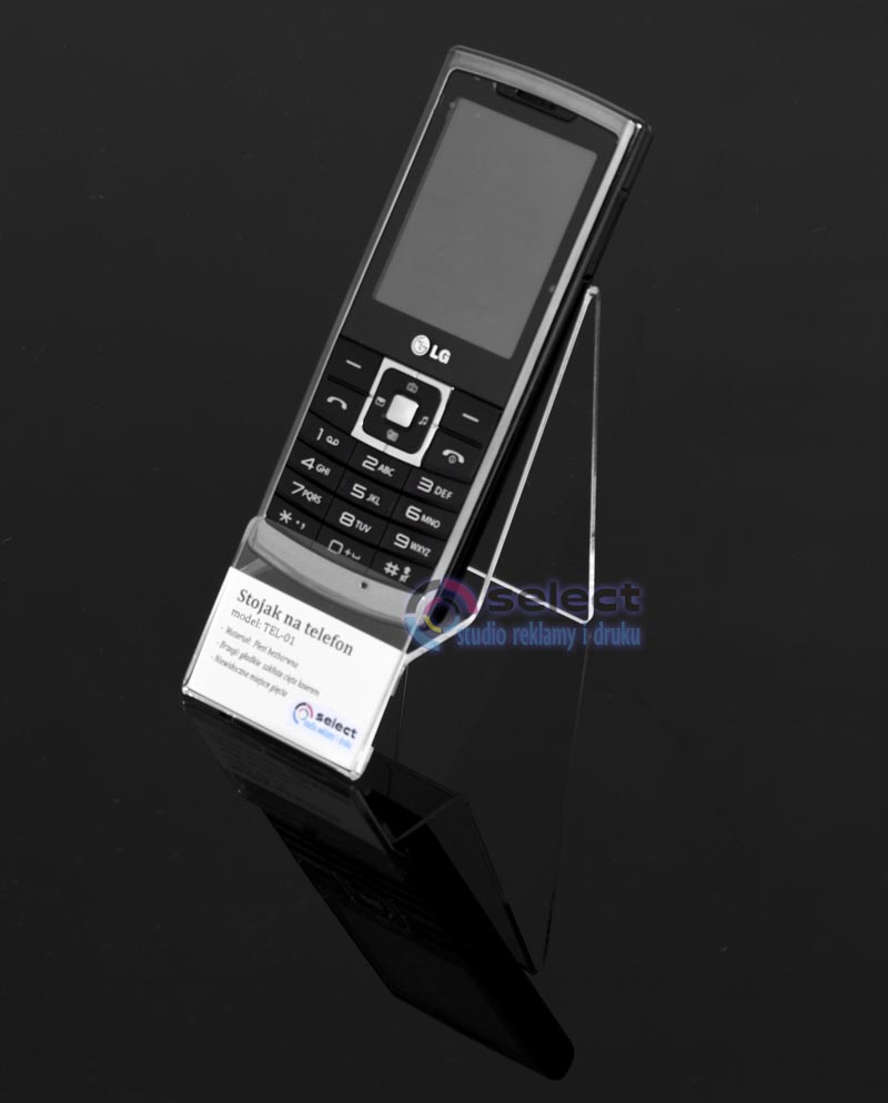 PODSTAWKA POD TELEFON, STOJAK Z OPISEM Z PLEXI Kod producenta tel 01