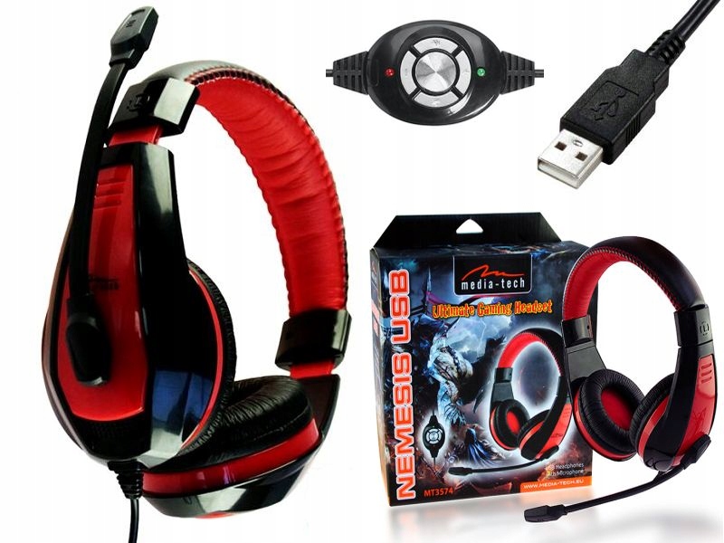 SŁUCHAWKI Z MIKROFONEM GRACZA GRA WEJŚCIE NA USB Kod producenta headset USB