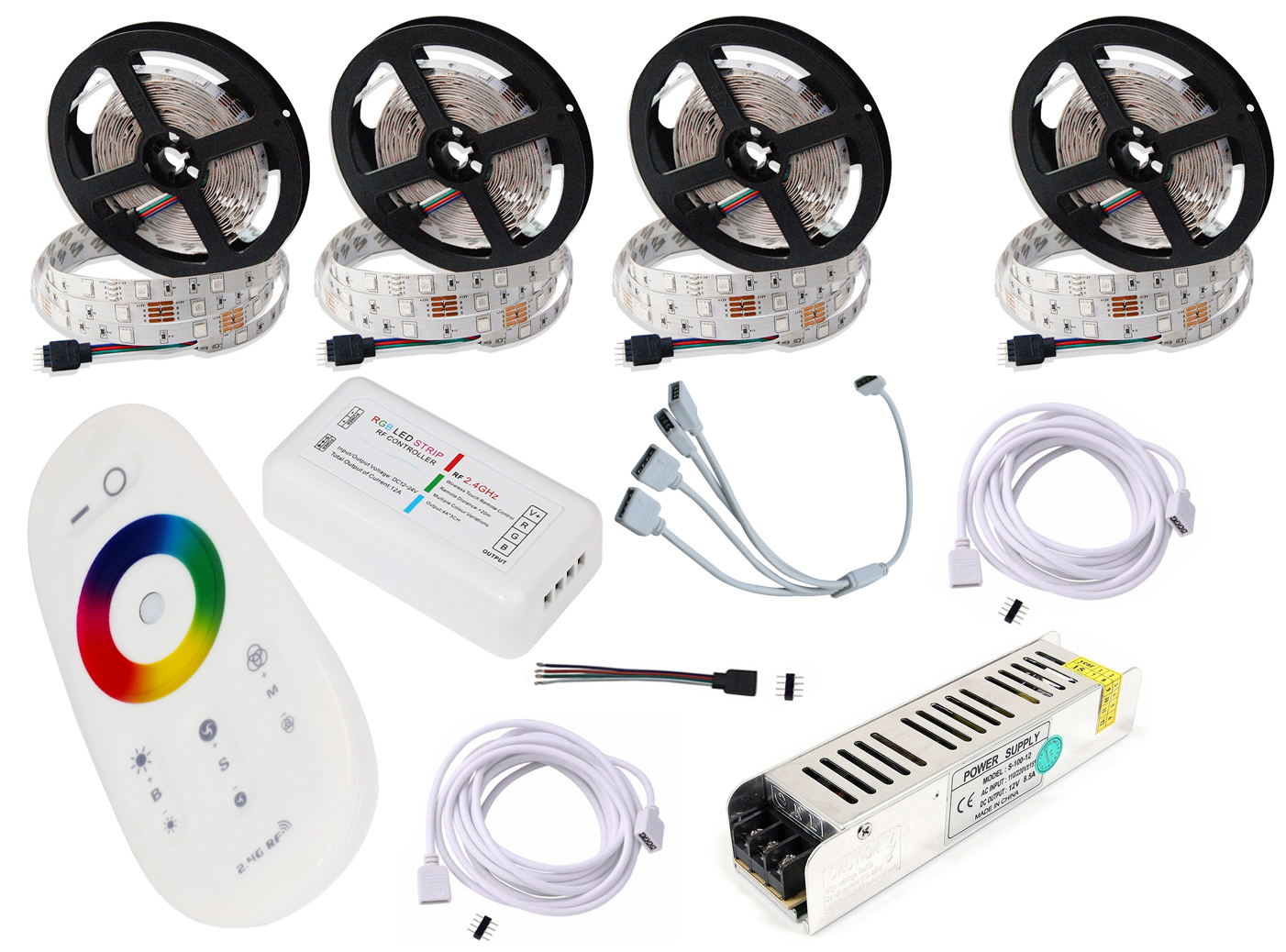 Led Páska Sada 150RGB 20mb 5050 Diaľkový Ovládač Dotyk Rf