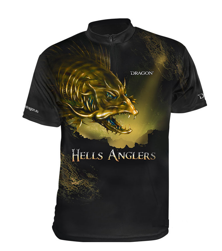 Dragon Tričko Hells Anglers XXL Sandacz se zipem