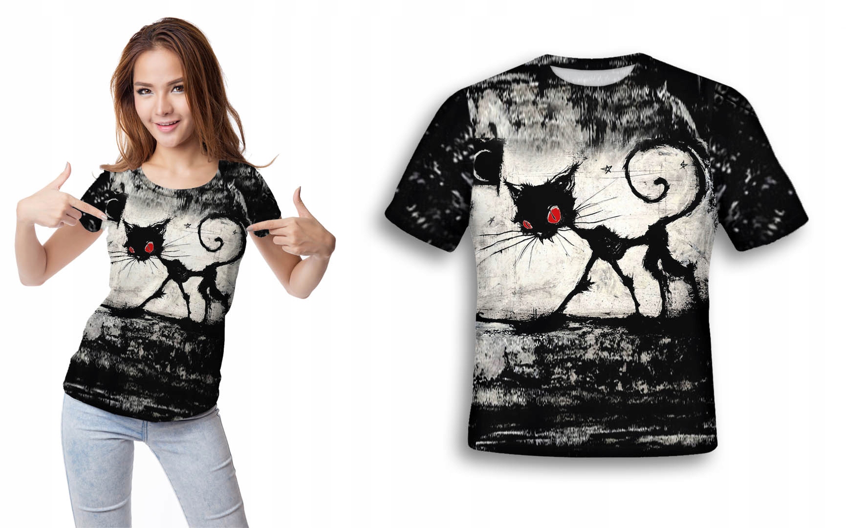 

Koszulka Fullprint Kot Kościotrup L Grafika Pl