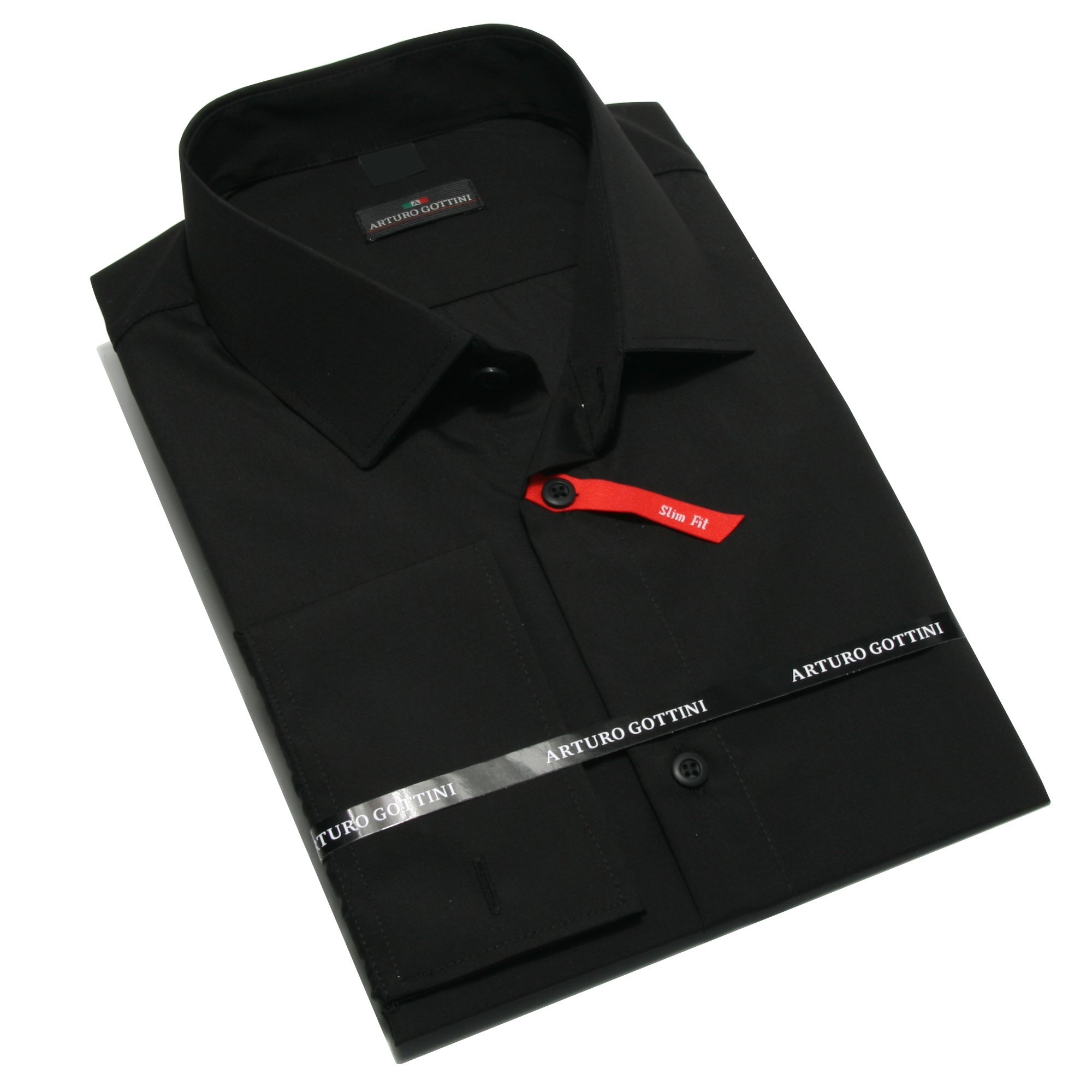

Koszula Czarna Gładka 43/44 164-170 Slim Fit