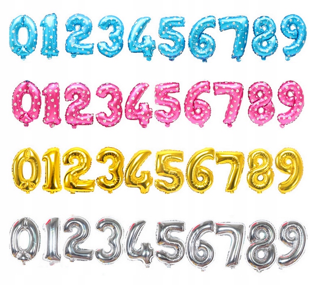 BALON FOLIOWY CYFRA 4 czwórka cztery CZERWONA 80cm Materiał folia