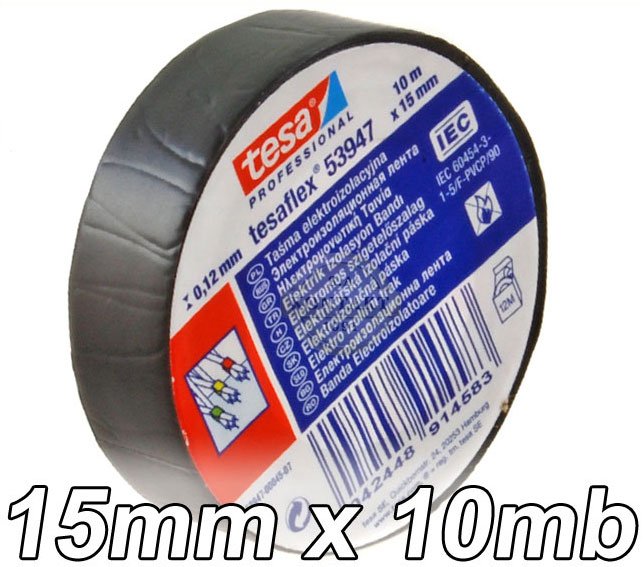 

Tesa 53947 Taśma Izolacyjna 15mm/10m Czarna