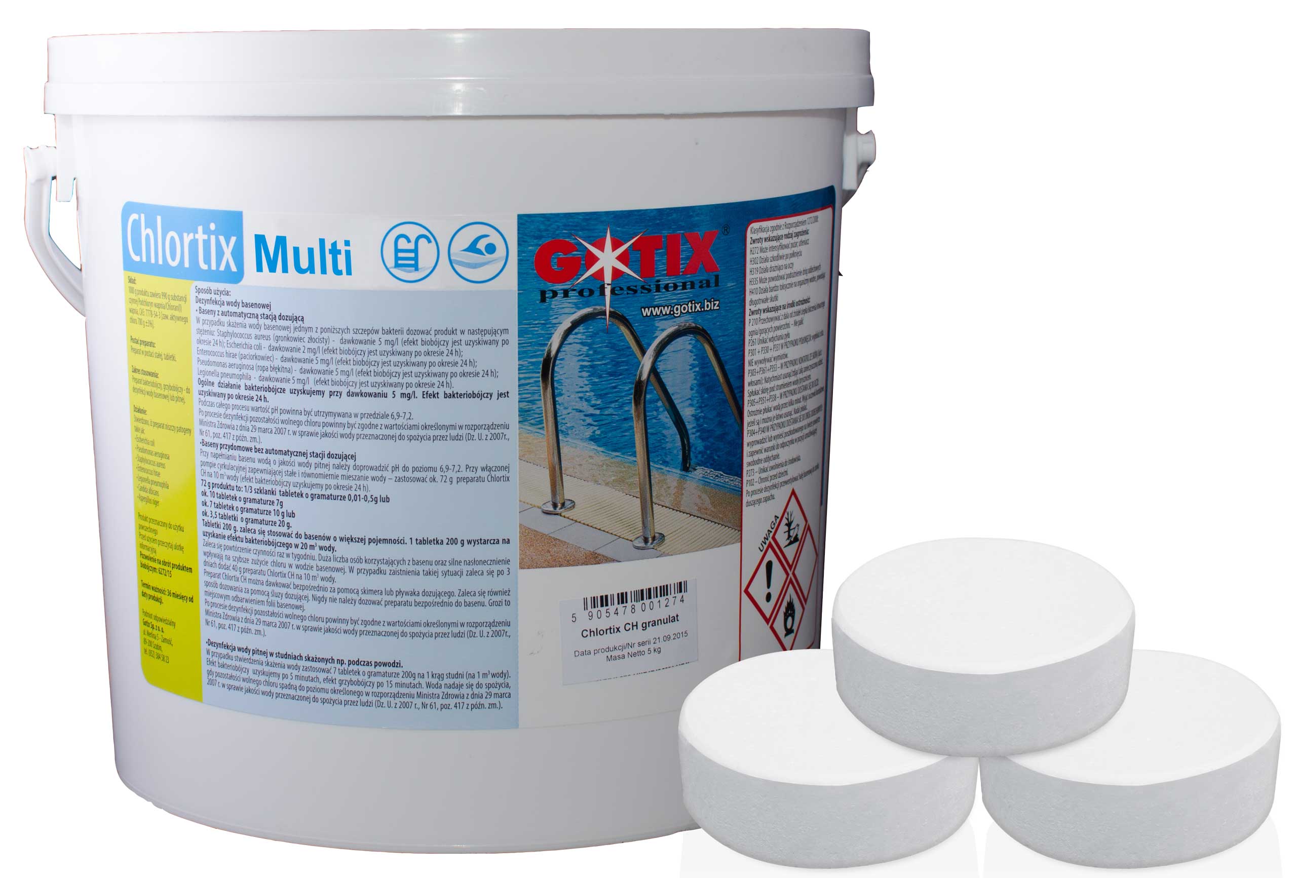 

Chlor Tabletki Multifunkcyjne 200g Gotix Multi 3kg