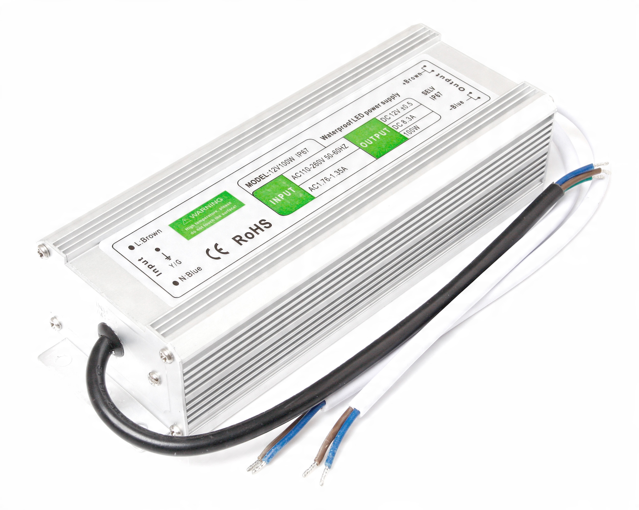 

Zasilacz 12V 100W 8.3A IP67 Wodoodporny Do T. Led