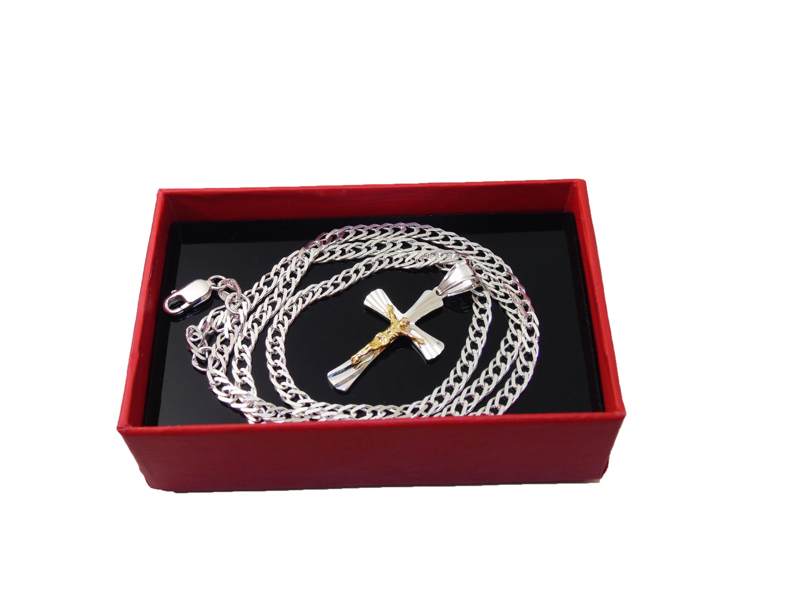 

Diamentowany Srebrny Łańcuszek Rombo Prezent 60cm