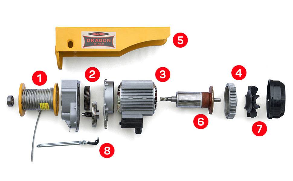 WCIĄGARKA ELEKTRYCZNA LINOWA 800kg 230V DRAGON wciągarka budowlana 0,8 Tony Marka Dragon Winch