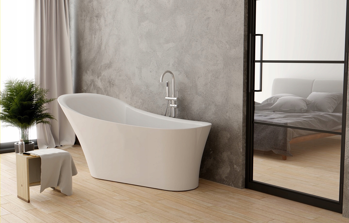 Wanna WOLNOSTOJĄCA CIRI 170x80 + SYFON + PÓŁKA Linia Ciri