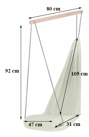 FOTEL HUŚTAWKA Podwieszana WISZĄCA HAMAK Krzesło Wiek dziecka 3 lata +
