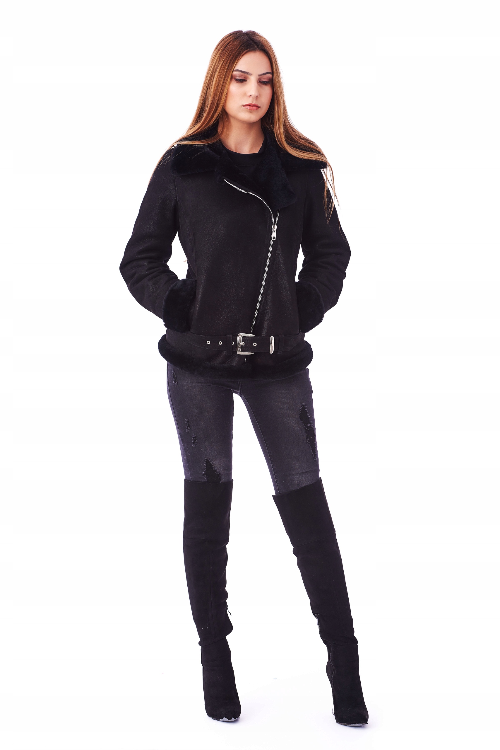 Kożuch DAMSKI / PILOTKA / KURTKA BELLO YELLOW Marka F.P. Leather