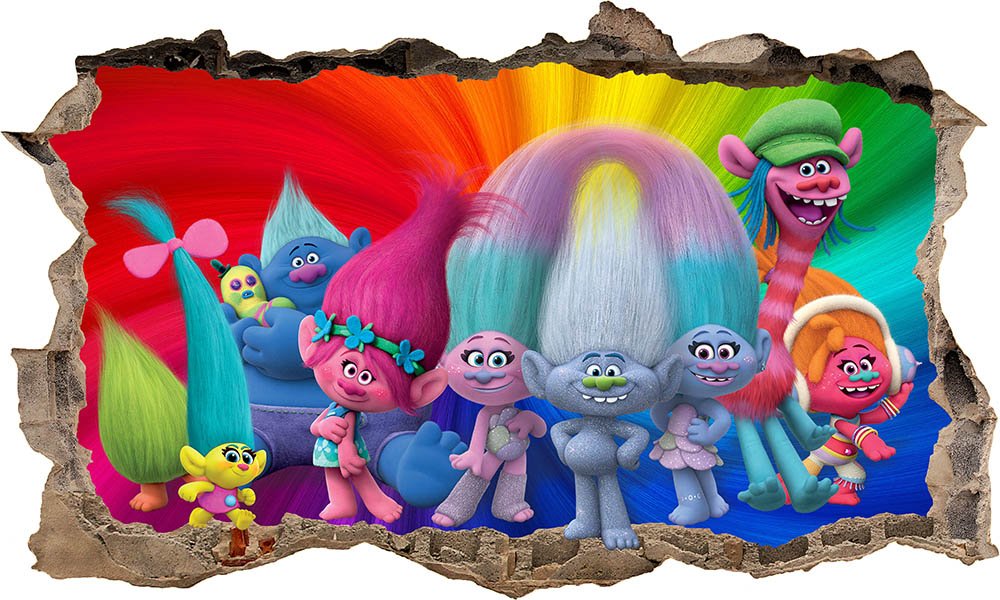 

Naklejka Plakat na ścianę Trolls Trole 3D XXL