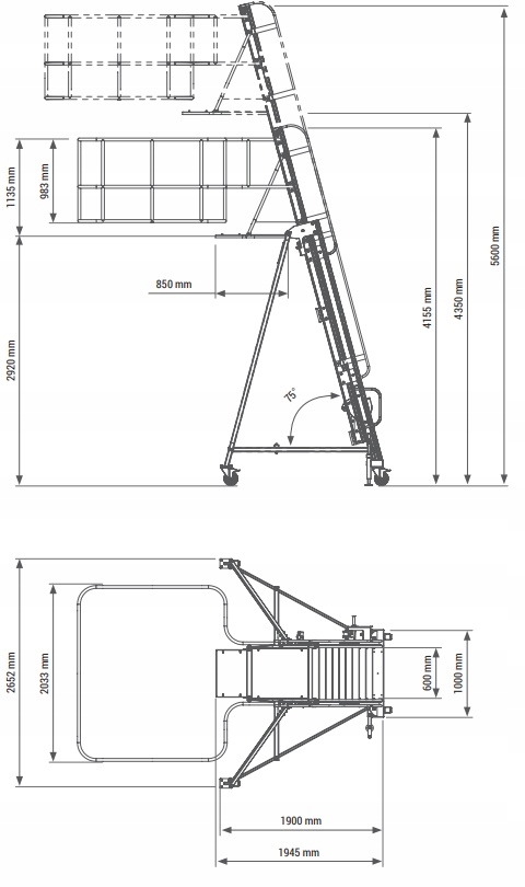 PODEST RUCHOMY DO CYSTERN RS 300 Kod producenta RS 300