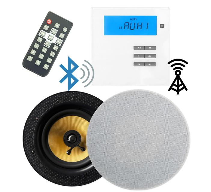 P2 Podomítkové Rádio S BLUETOOTH/SD/USB-MP3, Bílé