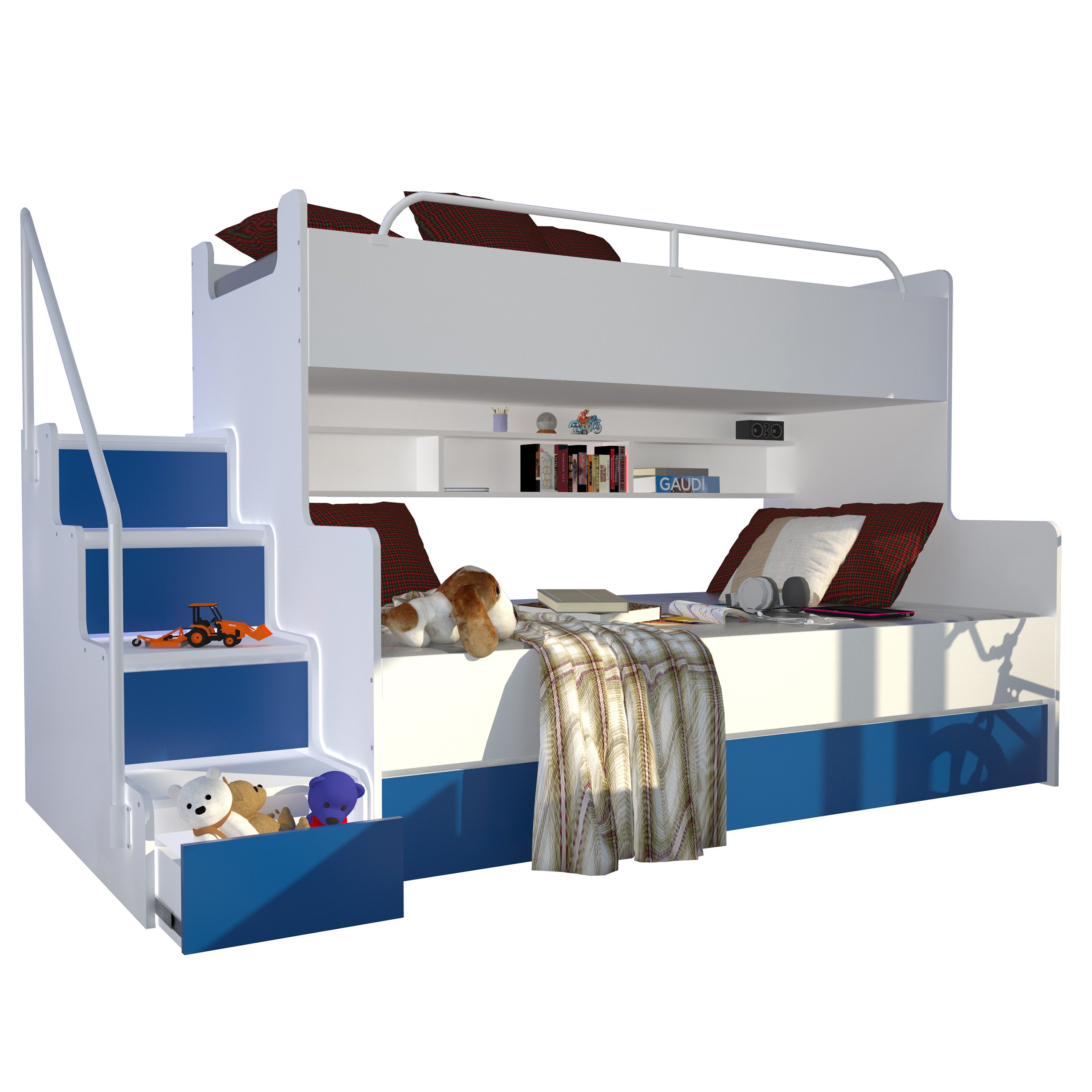 Łóżko piętrowe - Magnum 2/3 osobowe + stelaże Długość (cm) 125