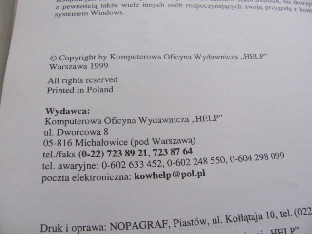 Windows w szkole - Bogdan Krzymowski, wyd. Help Wydawnictwo inne