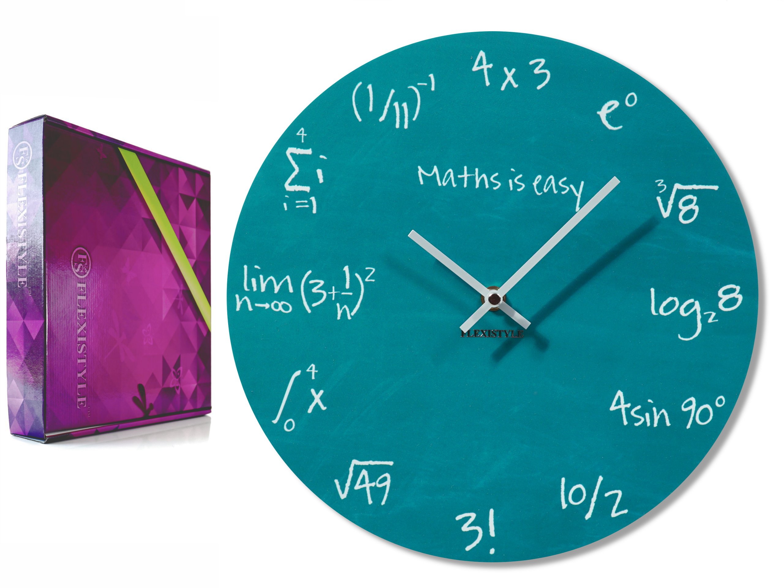 

Nowoczesny zegar ścienny Matematyka cichy