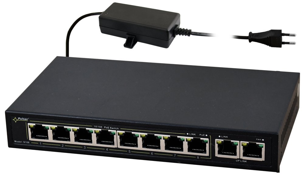 

Switch 10-port Do Kamer Ip 8x PoE Pulsar S108-90W