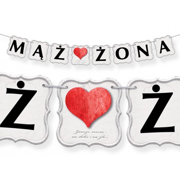 

Baner Zawieszka Dekoracja Ślubna Mąż Żona 200cm