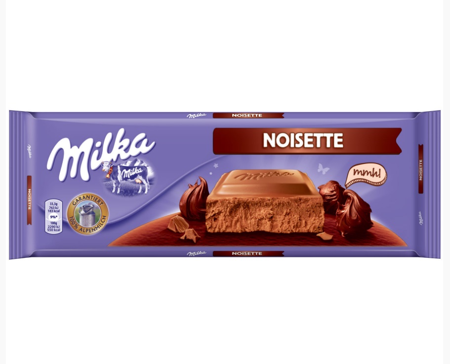MILKA-ШОКОЛАД С КРЕМОМ НУАЗЕТ 270г ИЗ ГЕРМАНИИ