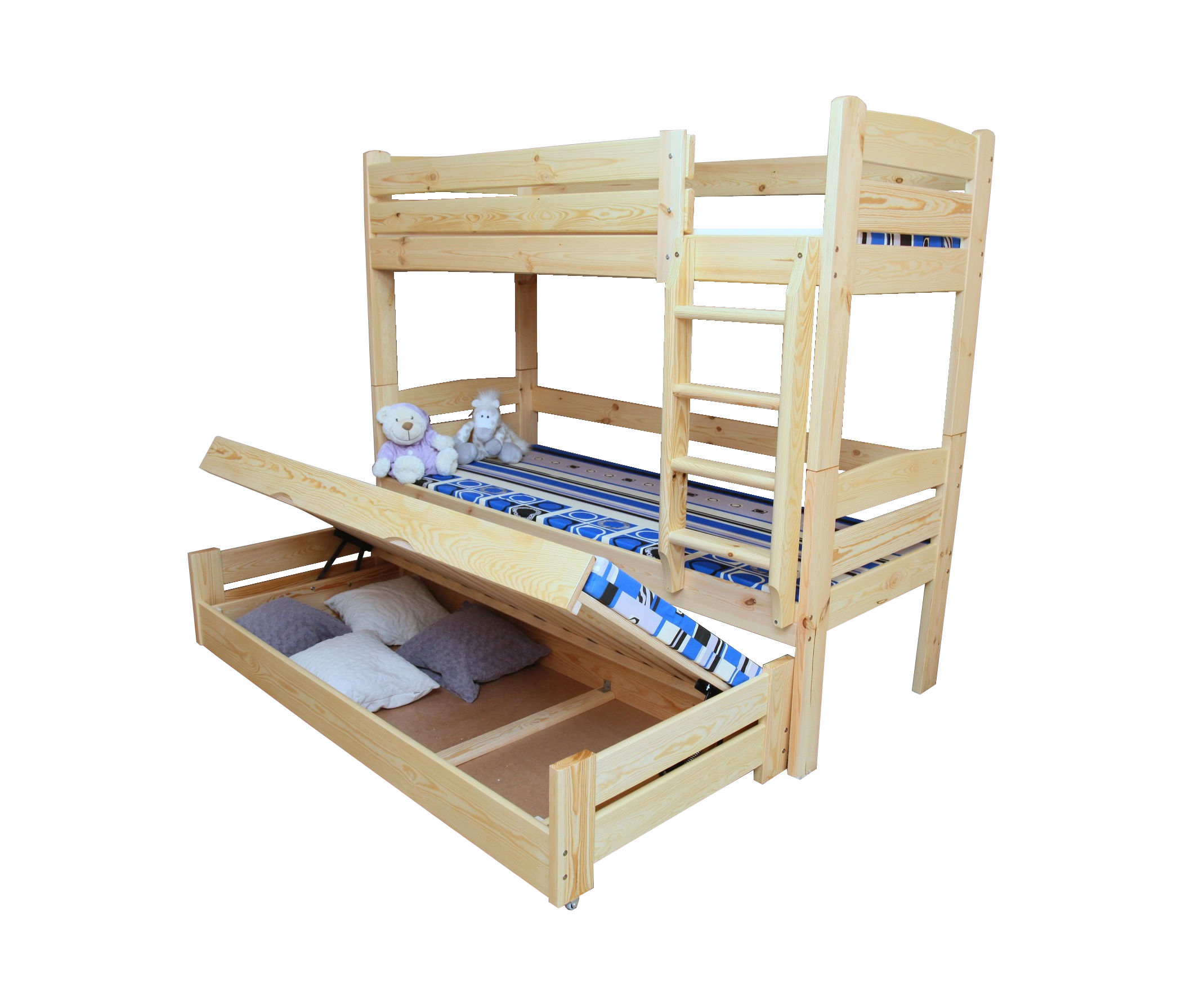 Двухъярусная КРОВАТЬ 3-МЕСТНЫЙ 80x200 ТРИПТИХ +КОНТЕЙНЕР