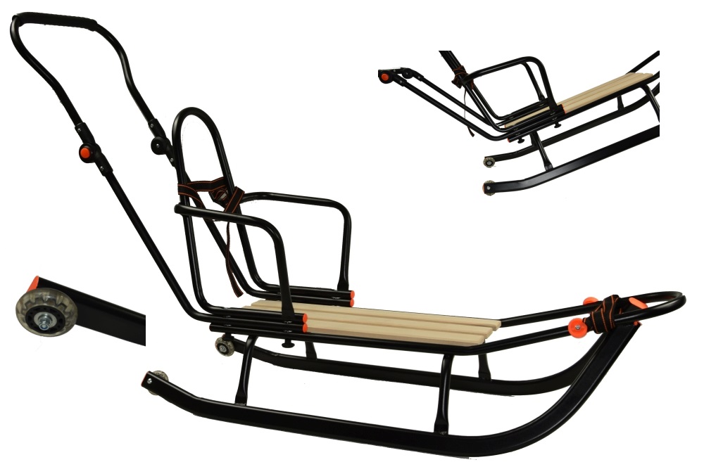 

Polskie Duże Sanki Z Pchaczem I Oparciem Kółka