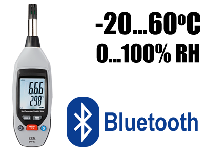 Rejestrator temperatury i wilgotności Bluetooth aplikacja Android Iphone Model DT91