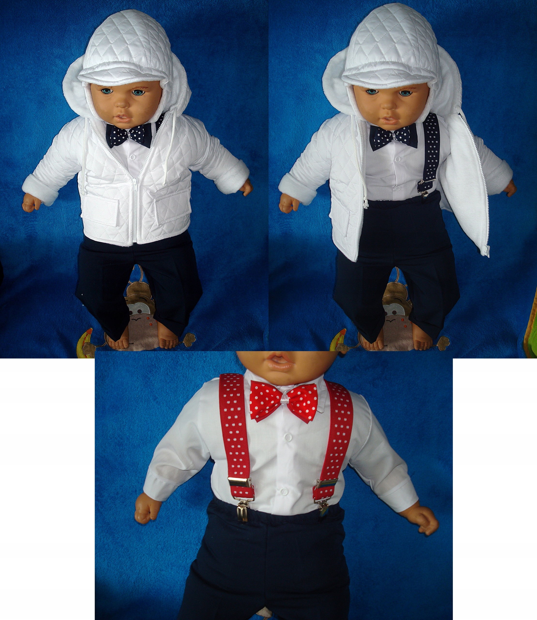 UBRANKO CHRZEST DLA CHŁOPCA KOMPLET KURTKA R. 62 Kolor niebieski