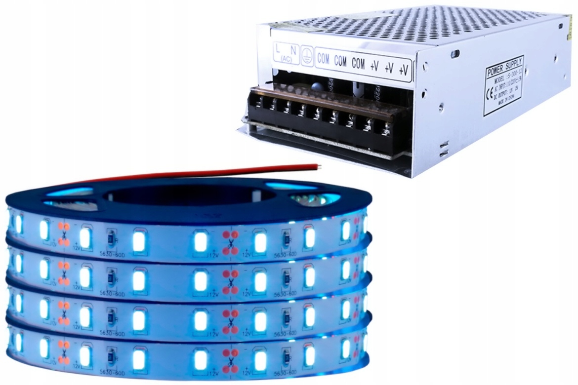 Set Led pásek 300D stropní 5630 bílá Studená 20 m