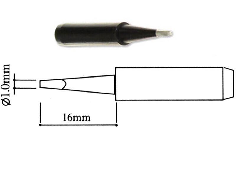 

Grot do stacji Pt Wep T-S9 1.0mm płaski Black Hq