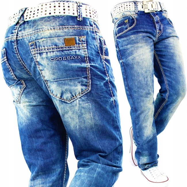 

Jeansy Cipo Baxx Gruba Nić Slim Fit 32/34 86-88cm