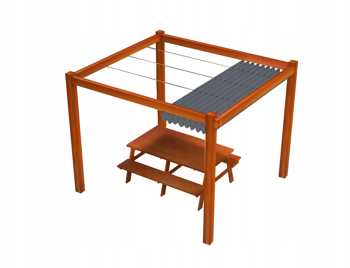 ZESTAW DO MONTAŻU ZEWNĘTRZNYCH ROLET RZYMSKICH POZIOMYCH MUR DREWNO - DUŻY Producent Sun Shade