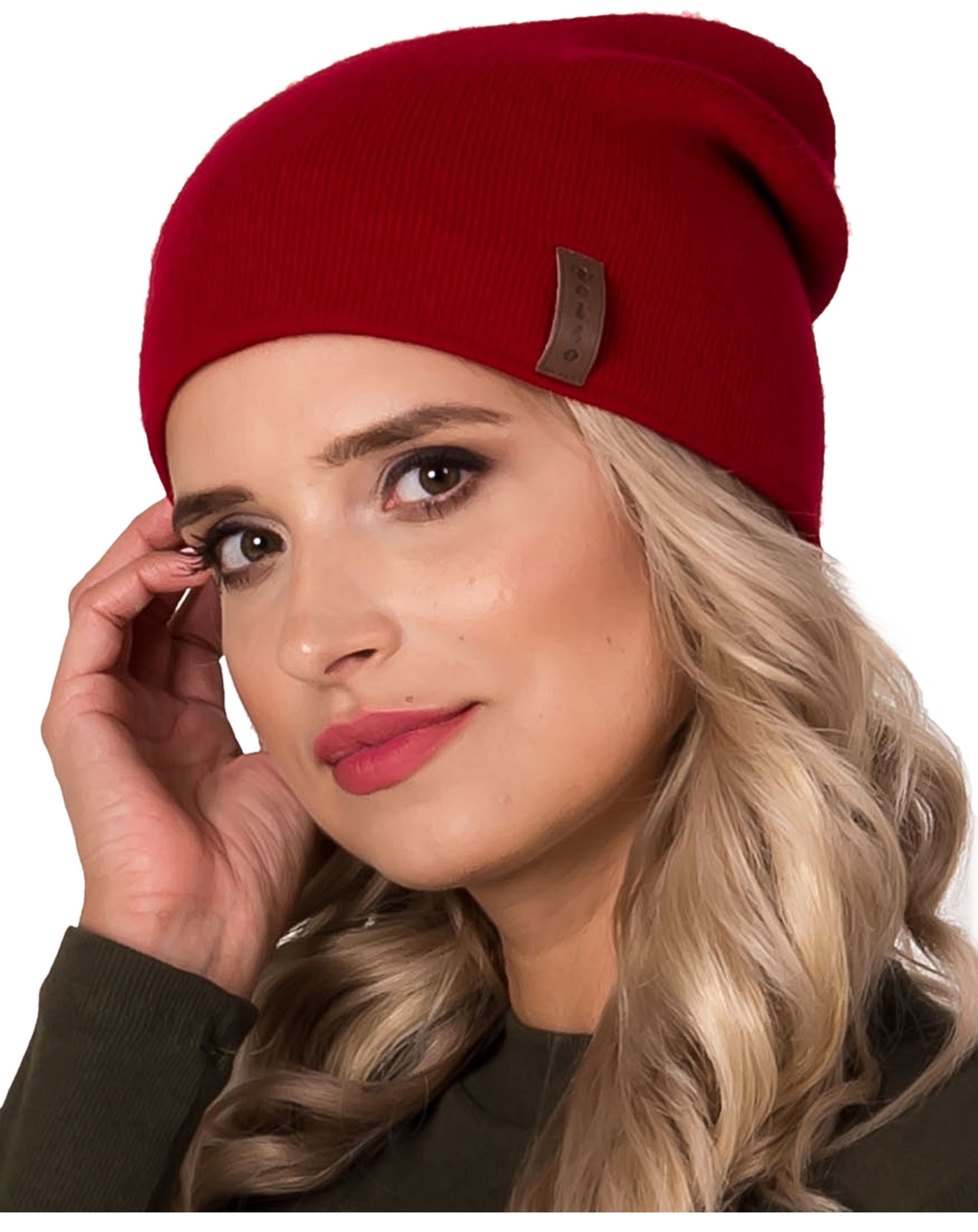 

Ciepła polska Czapka beanie smerfetka Czerwony V1