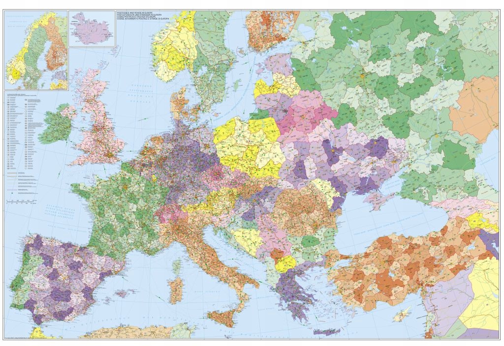 EUROPA KODOWA MAPA ŚCIENNA DO WPINANIA W RAMIE Region Cały świat