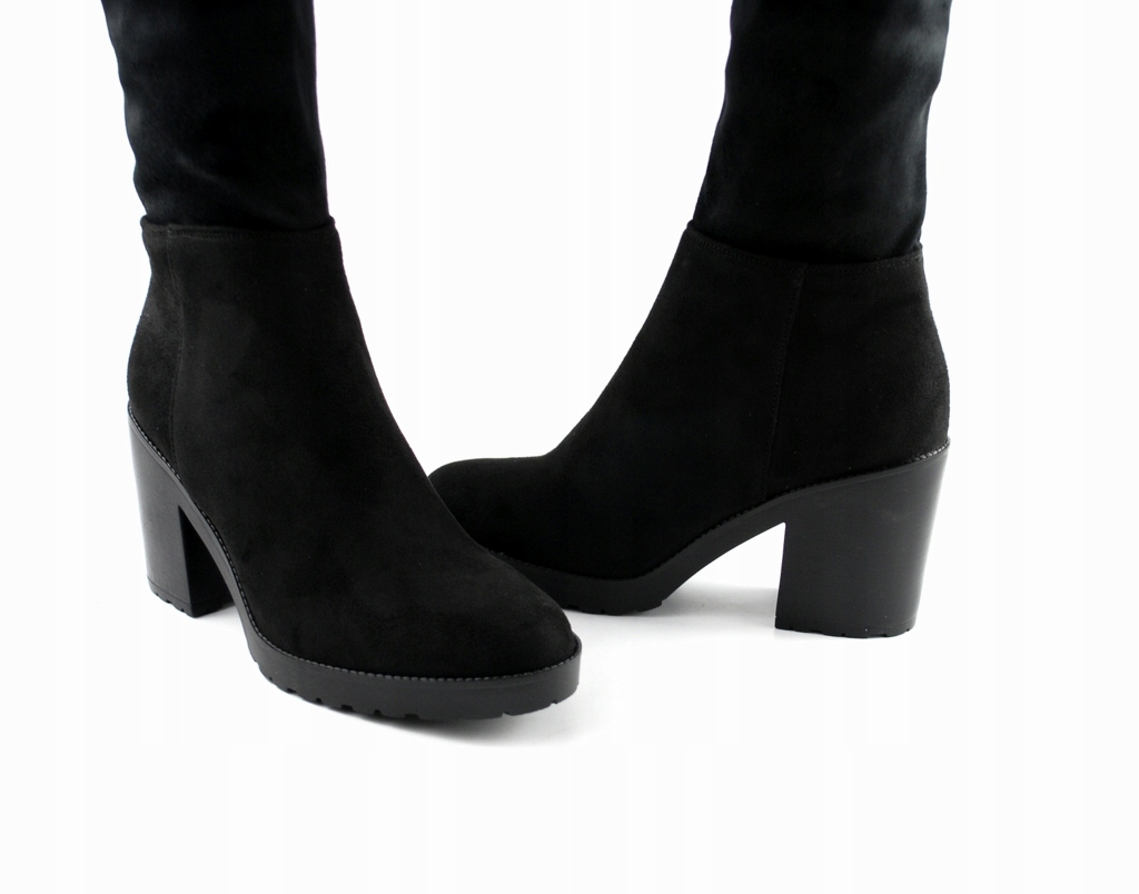 -20% RYŁKO 7IXC0 Kozaki na słupku czarne lycra 36 Kod producenta 7IXC0