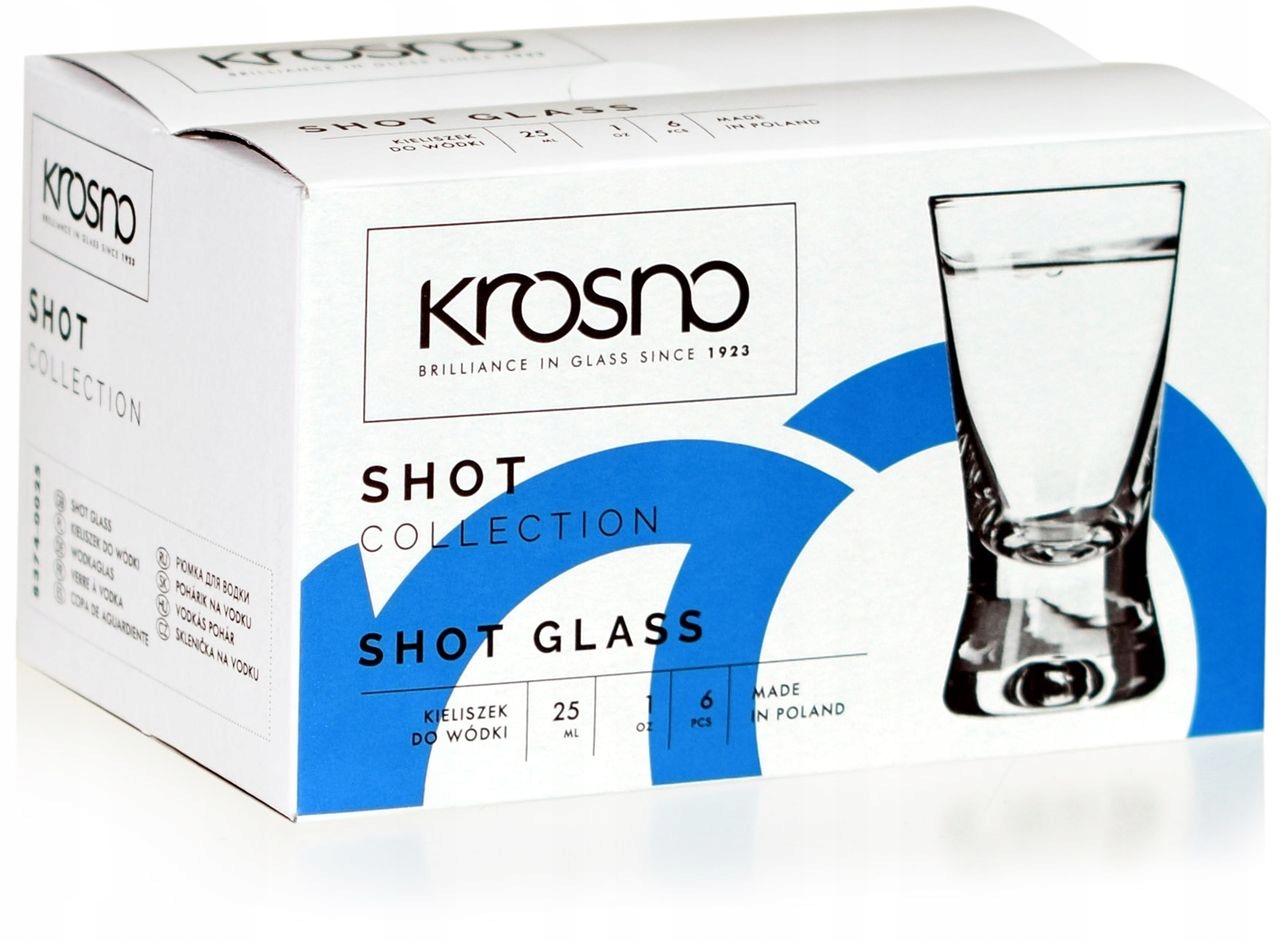 Kieliszki do wódki shot X IKS KROSNO 25ml 6 sztuk Informacje dodatkowe możliwość mycia w zmywarce